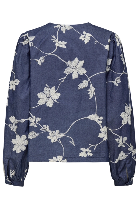 Only blauwe dames blouse | Achteraanzicht