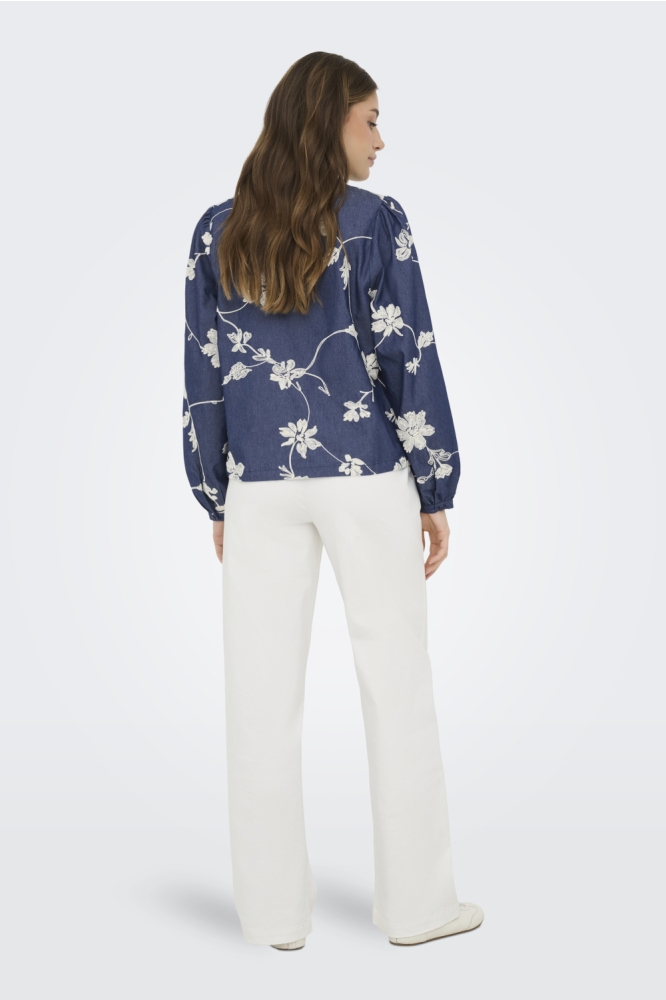Only blauwe dames blouse | Model