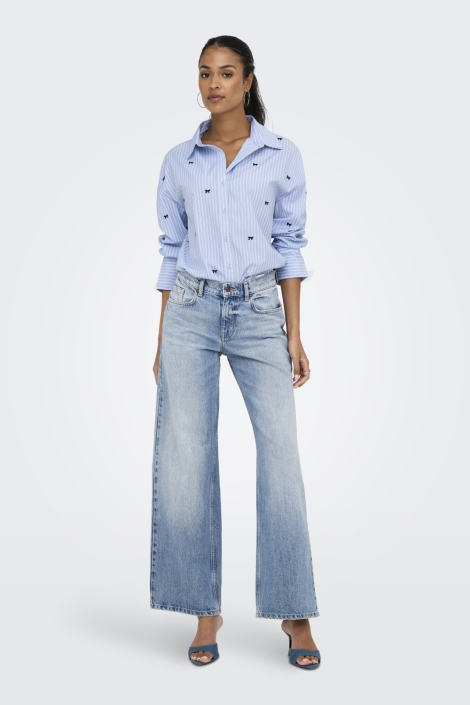 Only blauwe dames blouse | Model