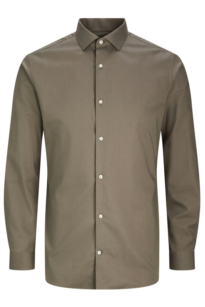 Jack & Jones bruine heren overhemd | Vooraanzicht