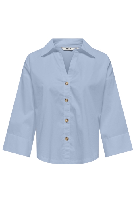 Only blauwe dames blouse | Vooraanzicht