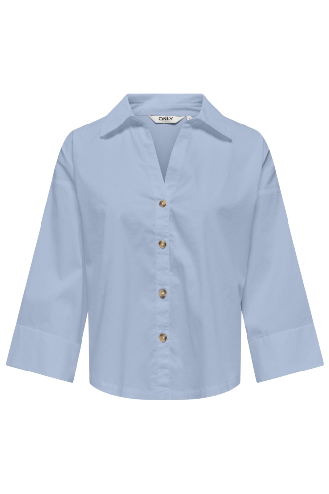Only blauwe dames blouse | Vooraanzicht