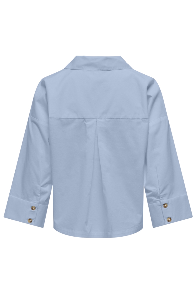 Only blauwe dames blouse | Achteraanzicht