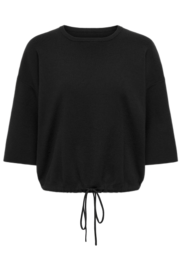 Only onlsiteri ss loose tie o-neck top c Zwart