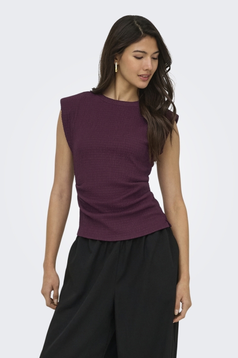 Only bordeaux dames top | Model vooraanzicht