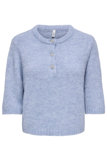 Only onlmaggie ss button o-neck cc knt Blauw