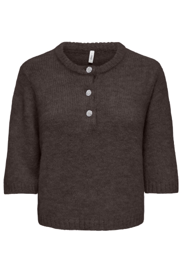 Only onlmaggie ss button o-neck cc knt Bruin