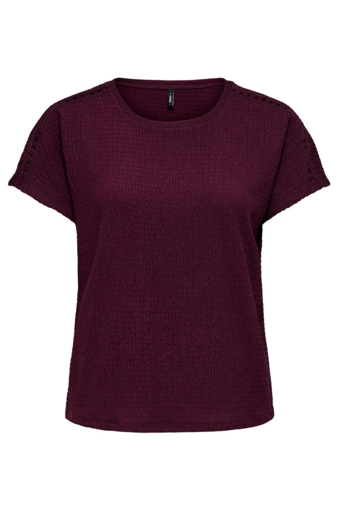 Only bordeaux dames t-shirt | Vooraanzicht