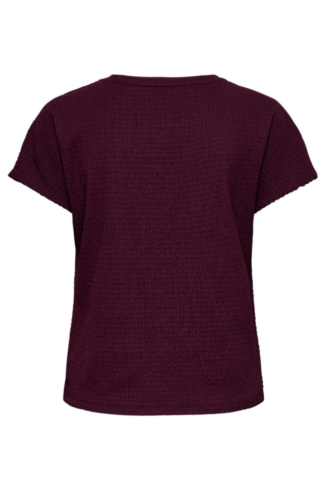Only bordeaux dames t-shirt | Achteraanzicht