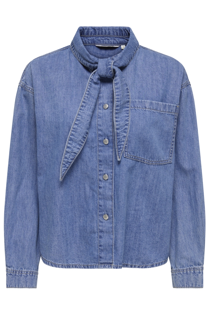 Only blauwe dames blouse | Vooraanzicht