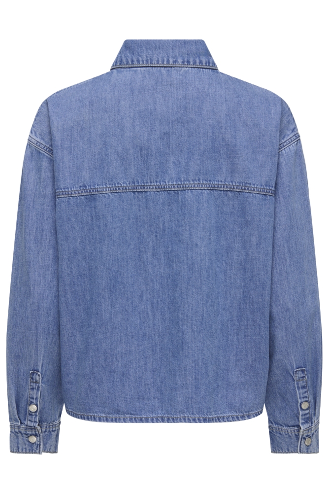 Only blauwe dames blouse | Achteraanzicht