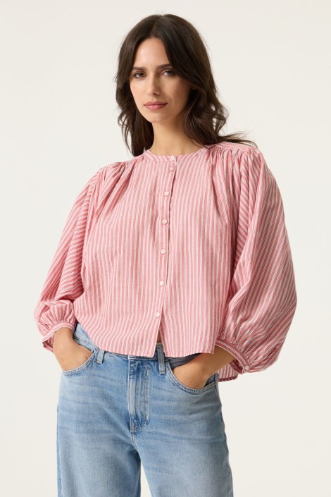 Garcia roze dames blouse | Model vooraanzicht