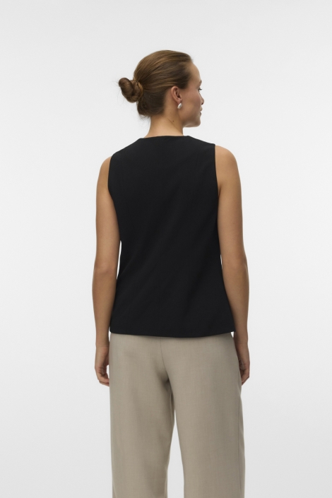 Vero Moda zwarte dames gilet | Model achteraanzicht