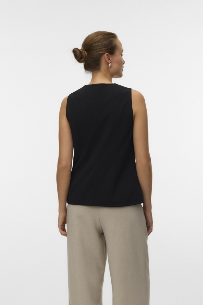 Vero Moda zwarte dames gilet | Model achteraanzicht