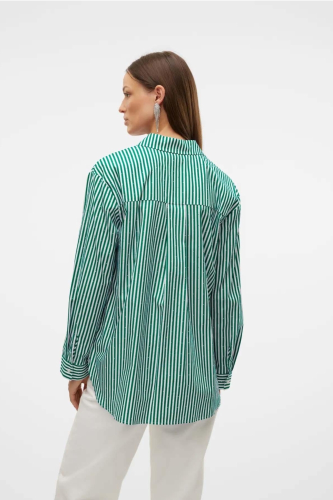 Vero Moda groene dames blouse | Model achteraanzicht