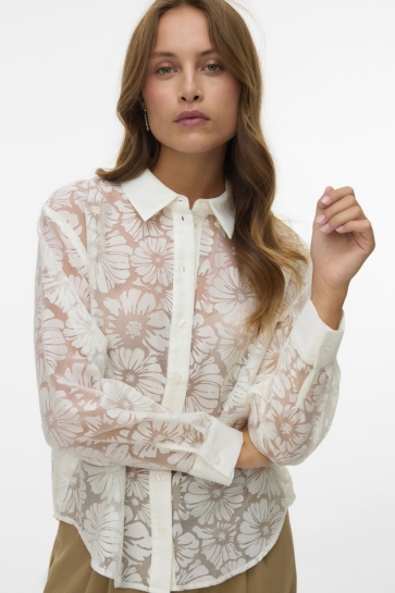 Vero Moda Blouse VMKOVA LS SHIRT WVN 10340599 CLOUD DANCER