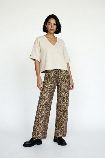 Vero Moda vmia 2/4 v-neck top jrs btq Beige