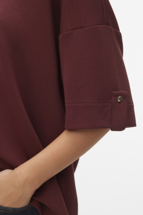 Vero Moda bordeaux dames t-shirt | Close up