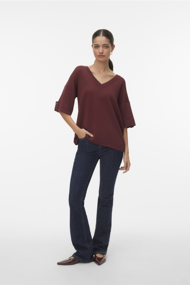 Vero Moda bordeaux dames t-shirt | Model