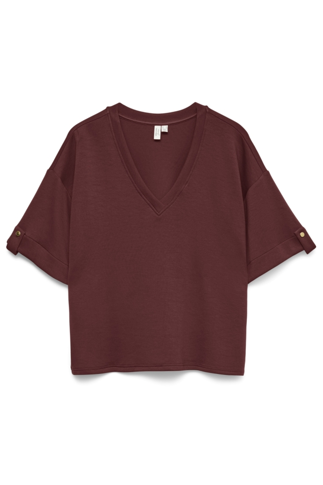 Vero Moda bordeaux dames t-shirt | Vooraanzicht
