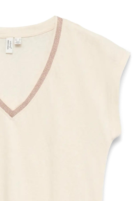 Vero Moda ecru dames t-shirt | Close up