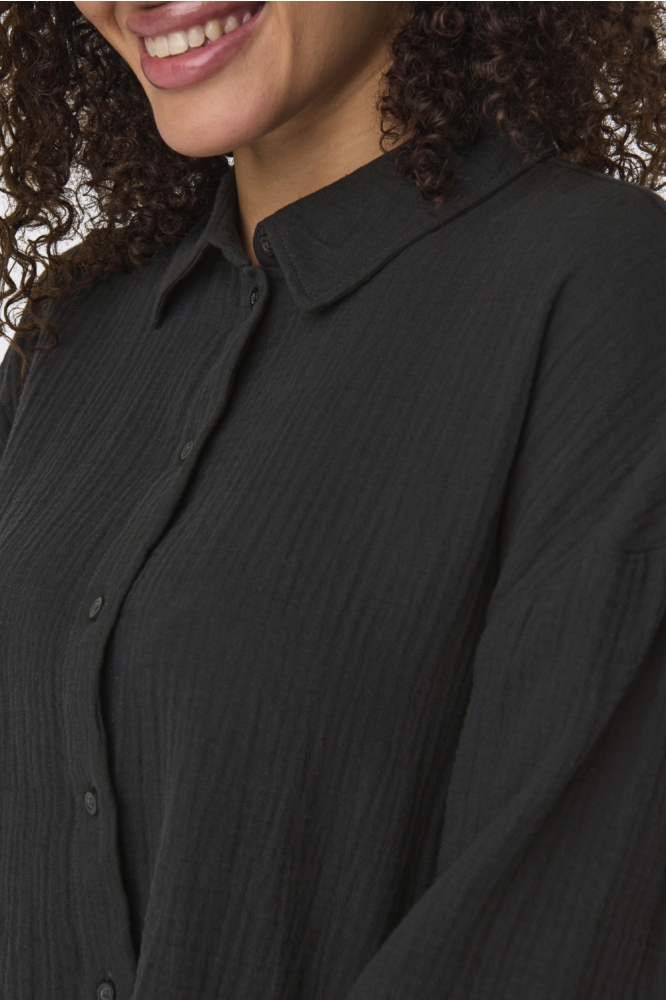 Jacqueline de Yong grijze dames blouse | Close up