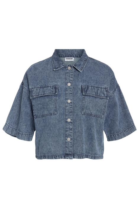 Noisy may blauwe dames blouse | Vooraanzicht