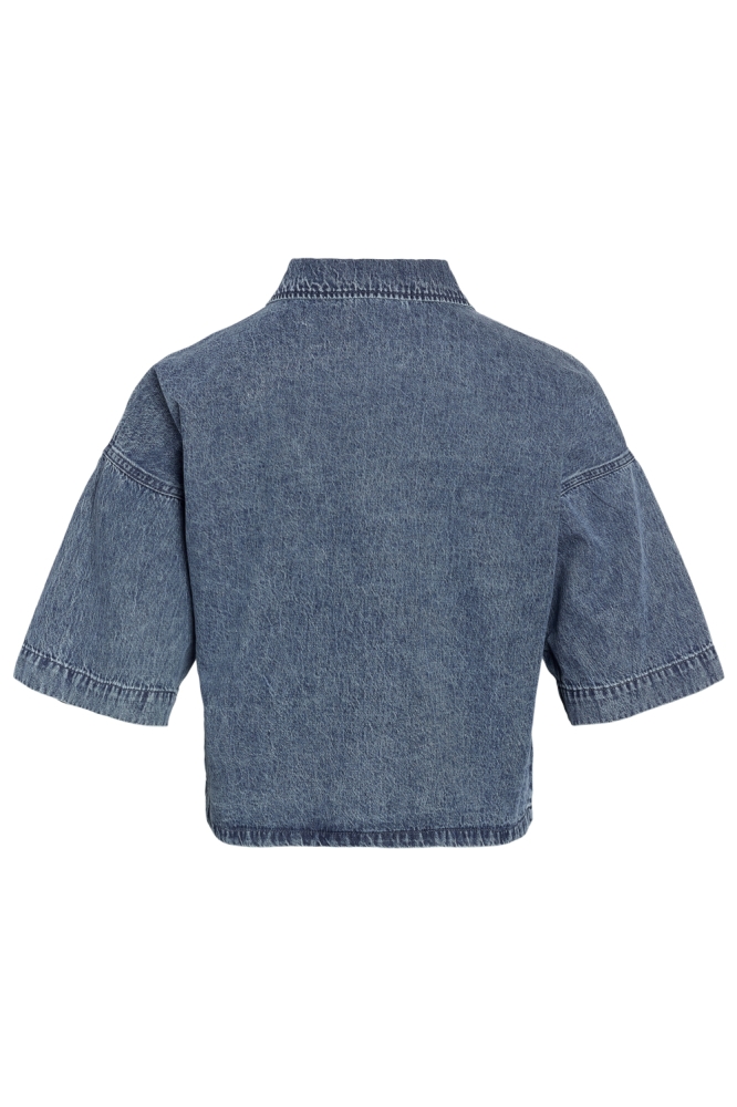 Noisy may blauwe dames blouse | Achteraanzicht