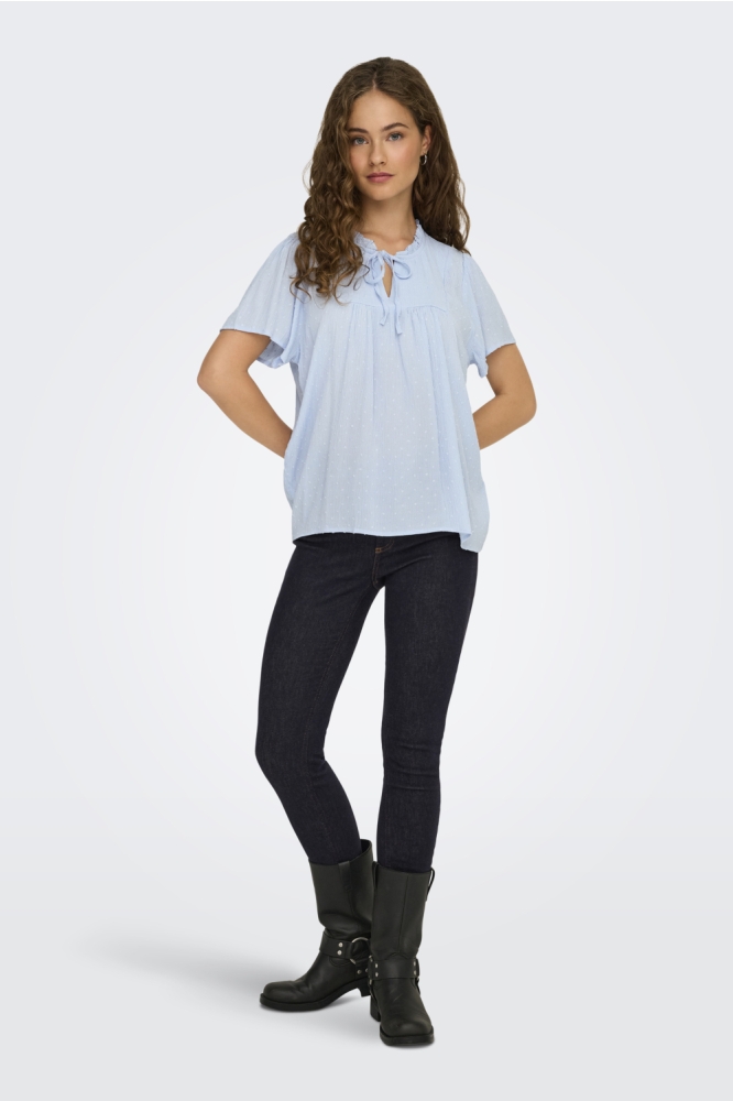 Jacqueline de Yong blauwe dames blouse | Model