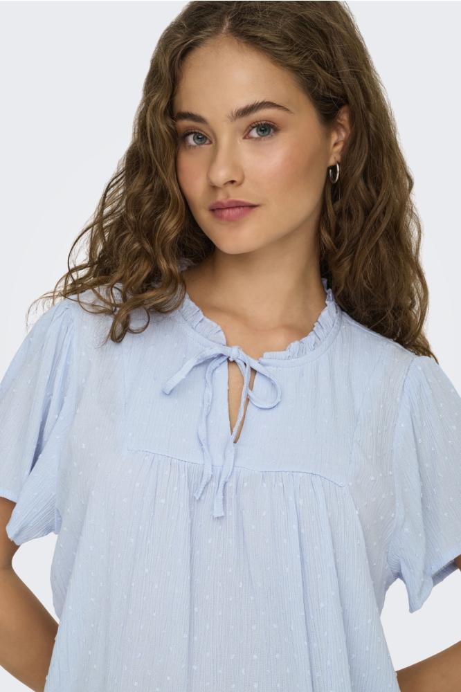 Jacqueline de Yong blauwe dames blouse | Close up