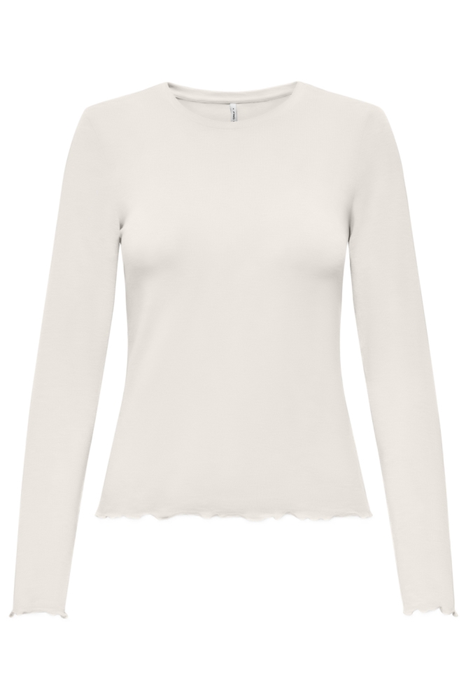 Only beige dames t-shirt | Vooraanzicht