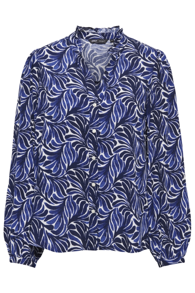 Only blauwe dames blouse | Vooraanzicht