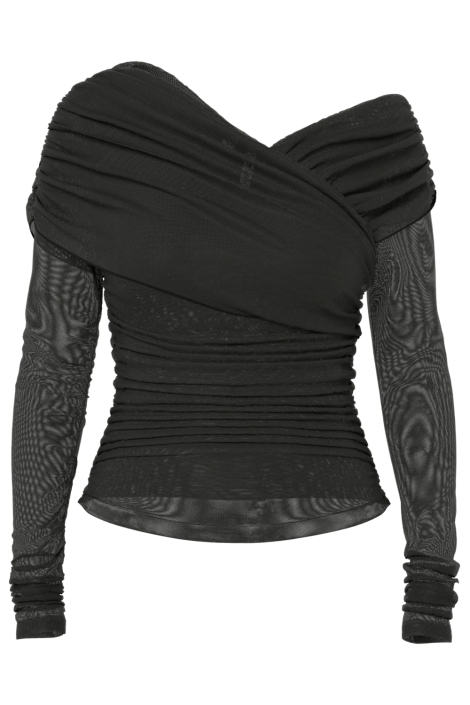 Hypedrop zwarte dames blouse | Vooraanzicht