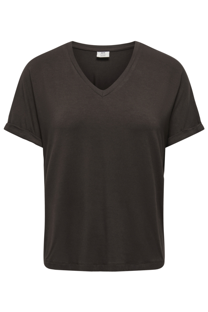 Jacqueline de Yong bruine dames t-shirt | Vooraanzicht