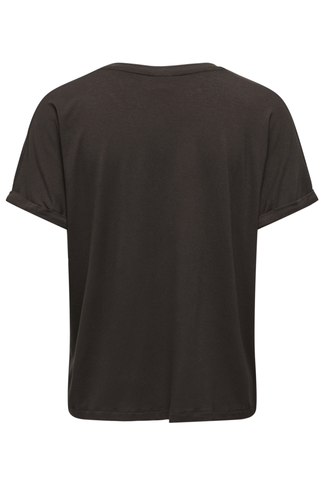 Jacqueline de Yong bruine dames t-shirt | Achteraanzicht