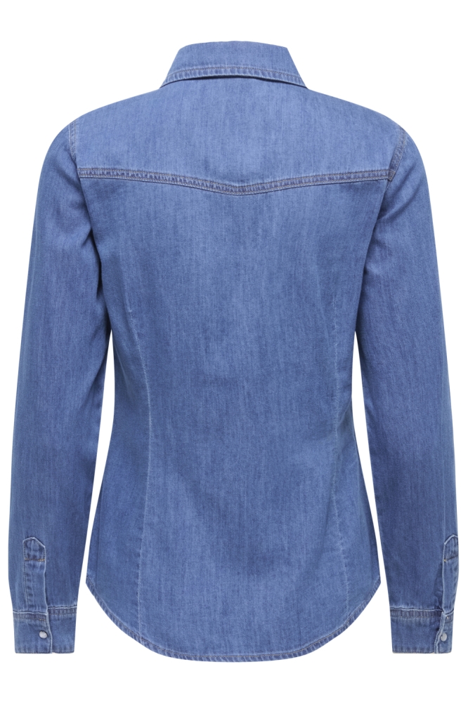 Jacqueline de Yong blauwe dames blouse | Achteraanzicht