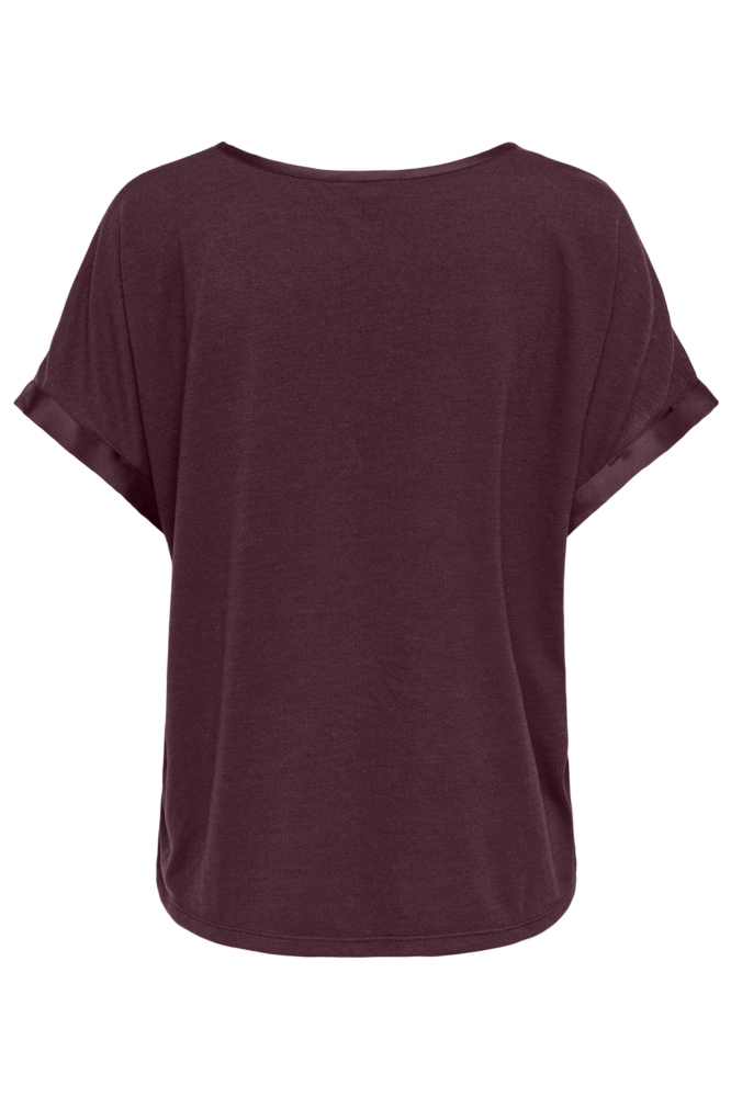 Jacqueline de Yong bordeaux dames t-shirt | Achteraanzicht