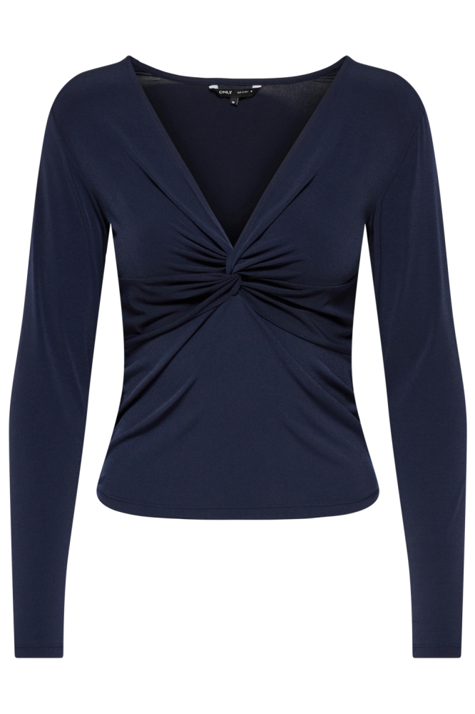 Only blauwe dames t-shirt | Vooraanzicht