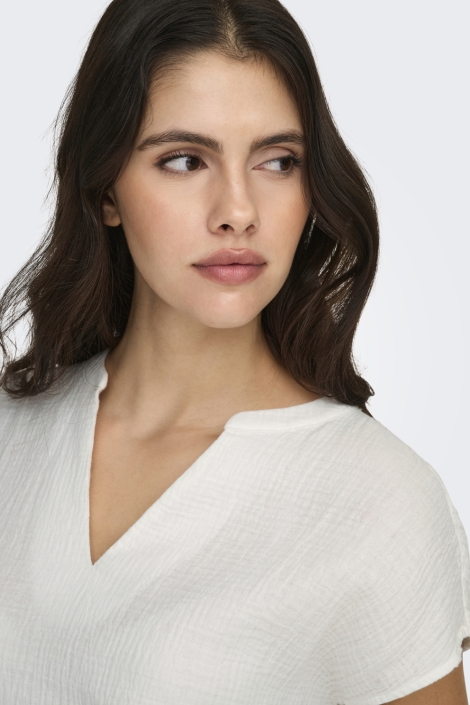 Jacqueline de Yong ecru dames blouse | Close up