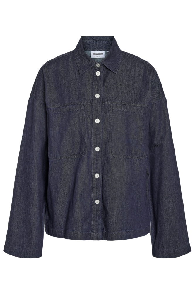 Noisy may blauwe dames blouse | Vooraanzicht