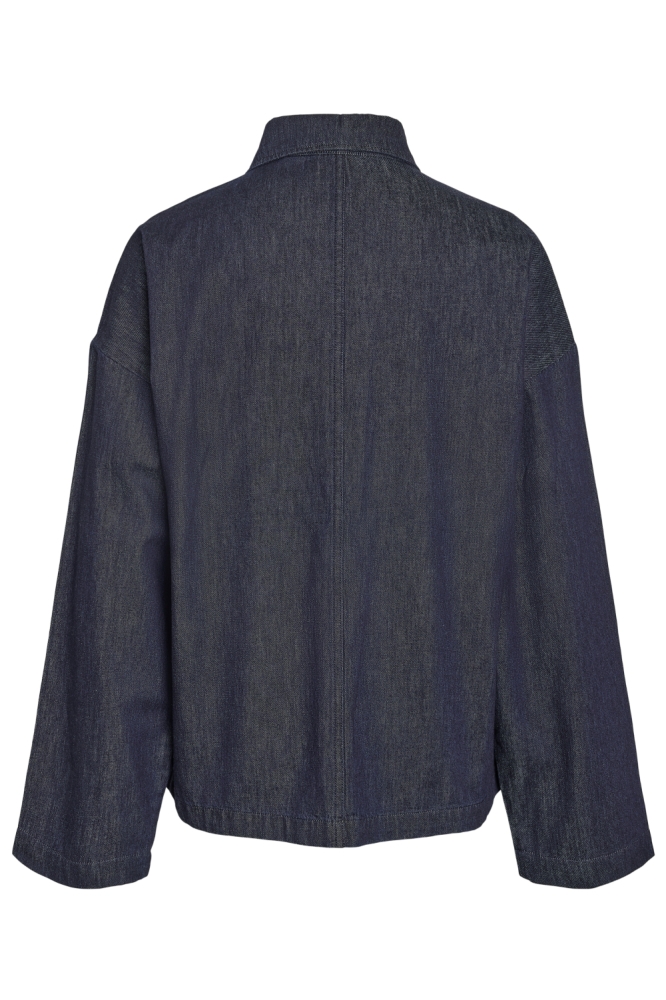 Noisy may blauwe dames blouse | Achteraanzicht