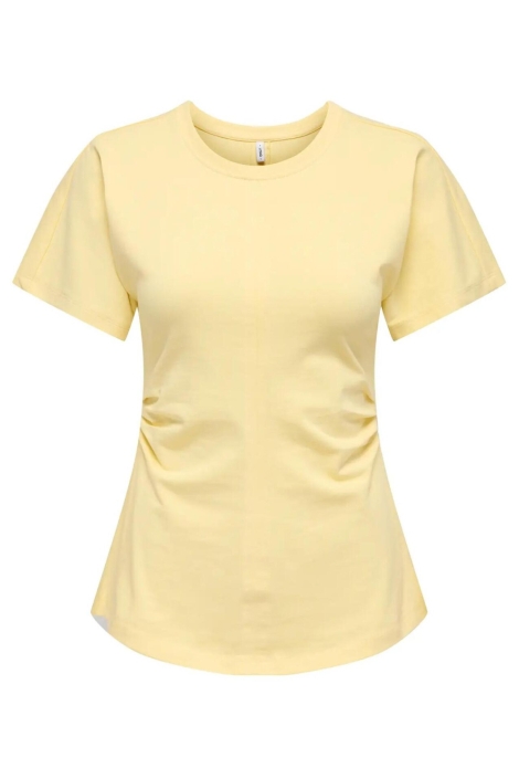 Only gele dames t-shirt | Model vooraanzicht