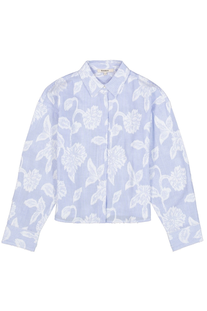 Garcia blauwe dames blouse | Vooraanzicht