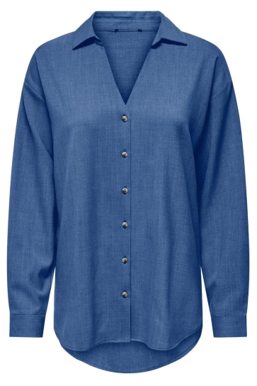 Jacqueline de Yong Blouse JDYNINA L/S SHIRT WVN NOOS 15343234 Dark Denim/MELANGE