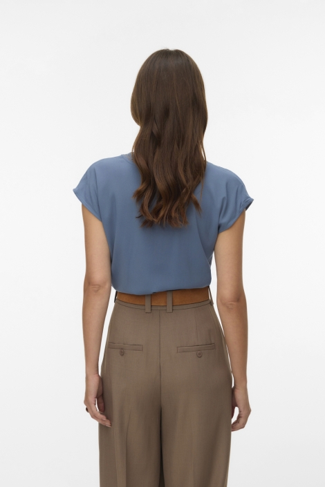 Vero Moda blauwe dames t-shirt | Model achteraanzicht