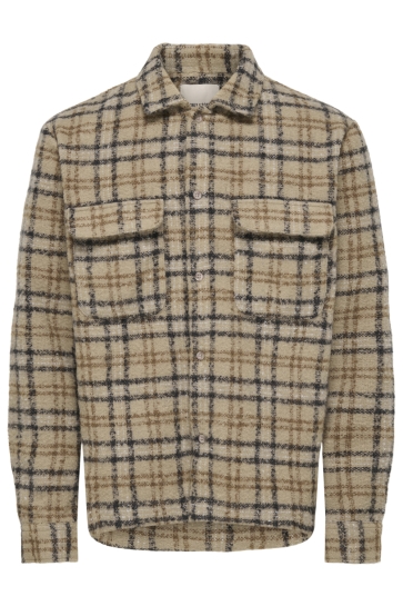 Only & Sons Overhemd ONSLUIGI LS BOUCLE REG OVERSHIRT 22039262 Twill