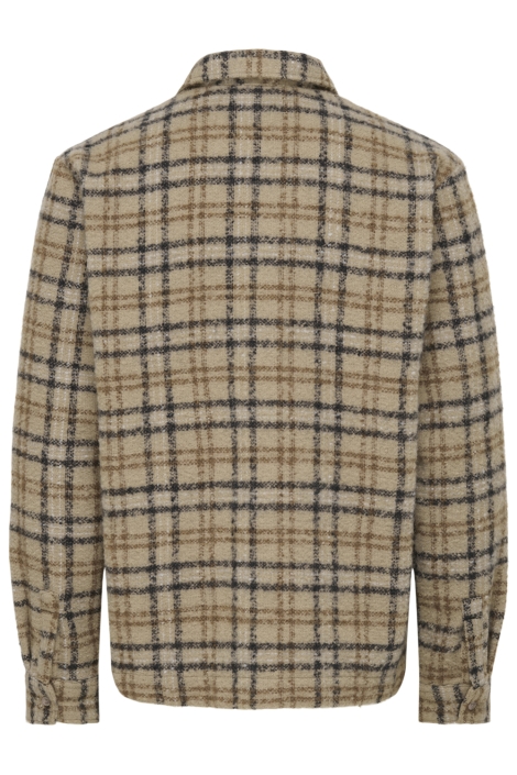 Only & Sons beige heren overhemd | Achteraanzicht