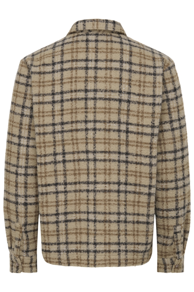 Only & Sons beige heren overhemd | Achteraanzicht