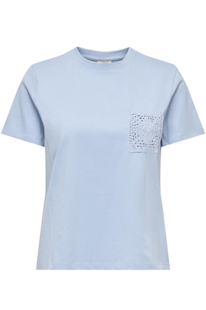 Jacqueline de Yong blauwe dames t-shirt | Vooraanzicht