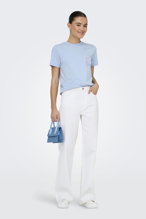 Jacqueline de Yong blauwe dames t-shirt | Model